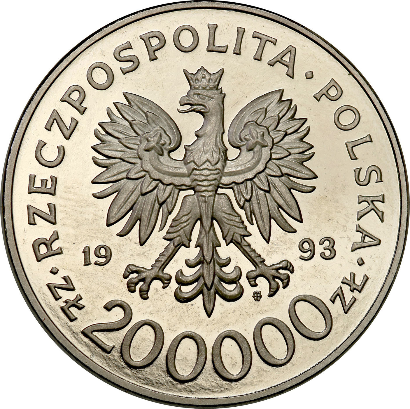 PRL. PRÓBA Nikiel 200 000 złotych 1993 - Szczecin